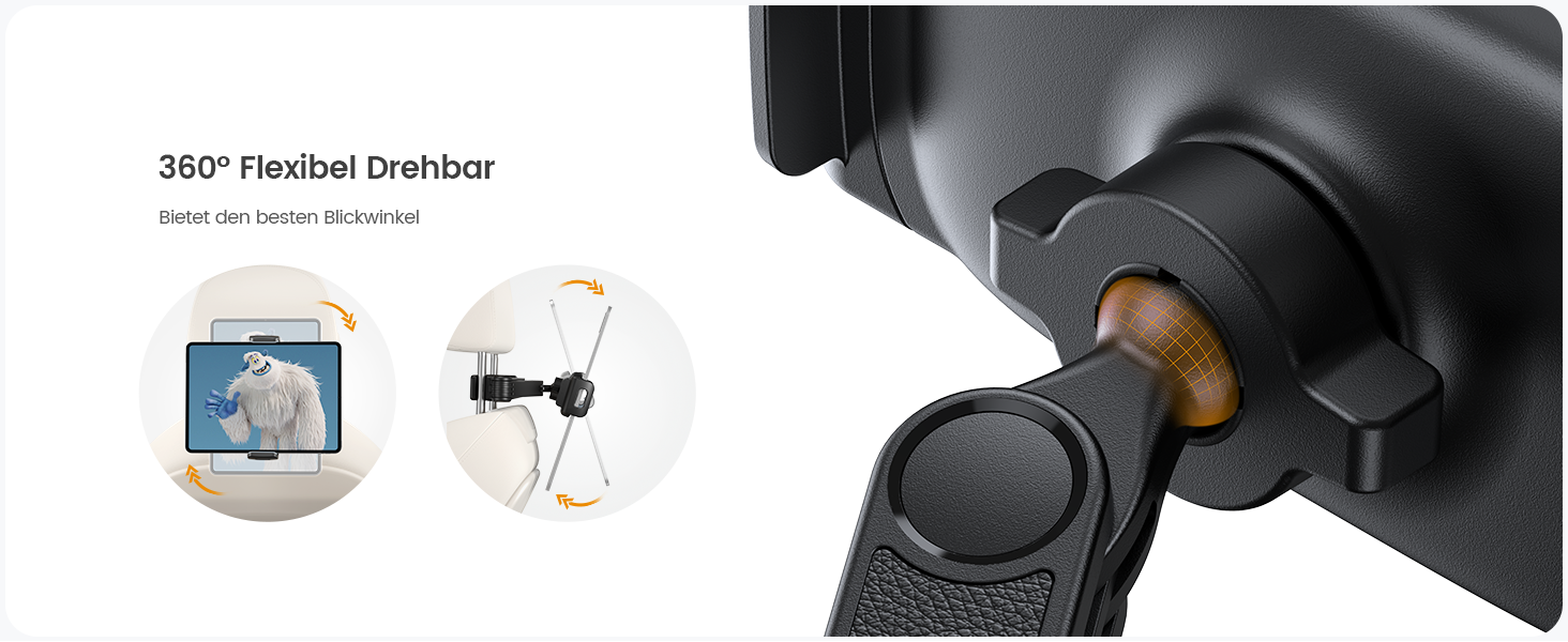 Тримач для планшету Lamicall у автомобільну підголівник - надійне кріплення, сумісний з iPad, smartphone, Switch, Samsung Tab (4.7-13 дюймів)