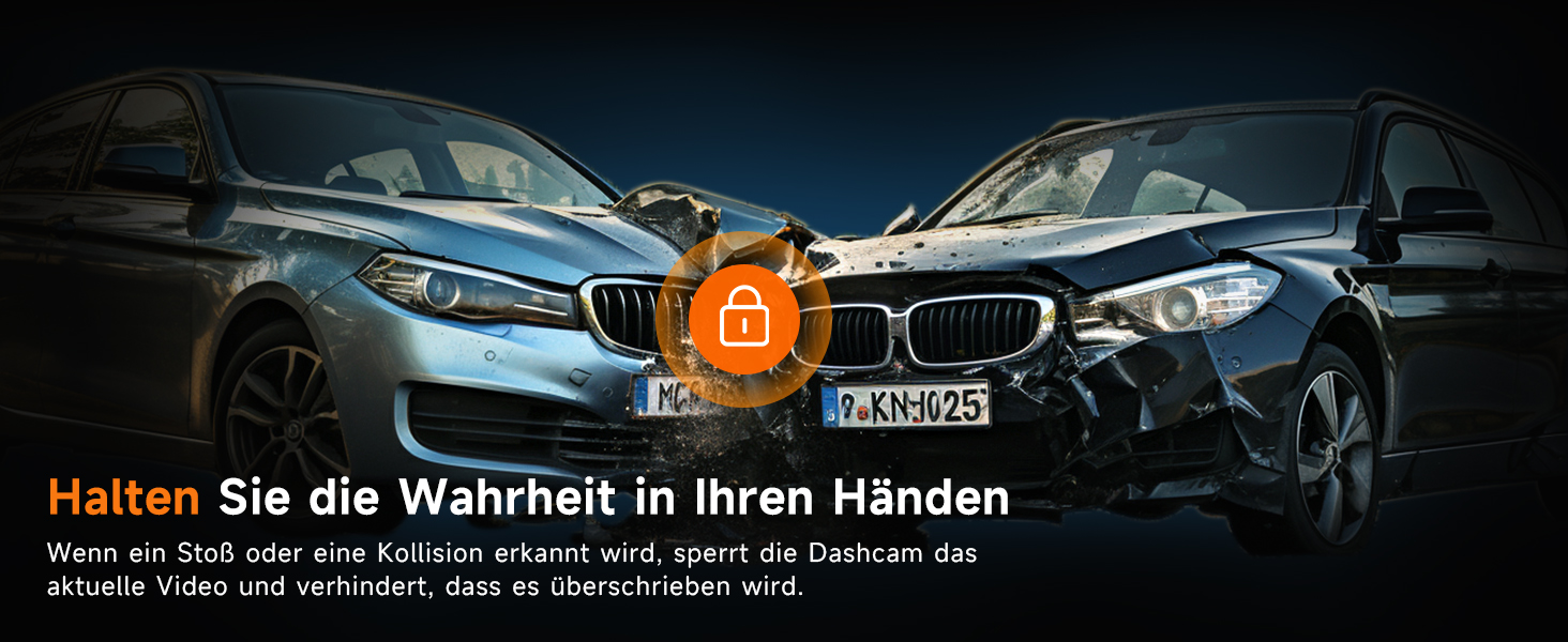 Відеореєстратор Veement Dashcam Auto Vorne 2.5K з WiFi, 1440P, 32GB SD, ParkWatch, Нічне Бачення, G-Sensor, Loop, APP, Чорний