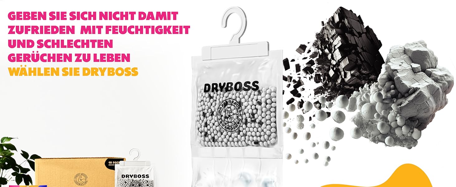Осушувач повітря для шафи DRYBOSS Pack XL 230 г без електрики, ароматизований, вологопоглинаючий пакет для підвішування, 20 шт.
