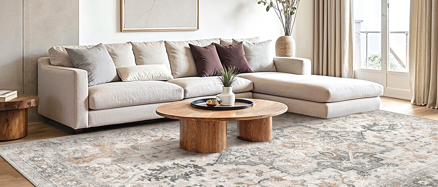 Килим GENIMO Boho Vintage 160x230 см, короткий ворс, антиковзаючі, для вітальні, спальні, їдальні, офісу, салатовий, геометричний, прямокутний