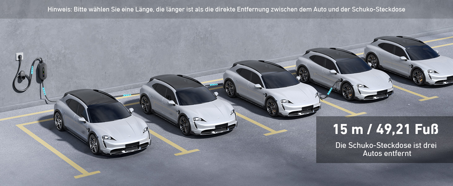 Кабель для зарядки електромобіля Evjuicion Typ 2 Schuko, 3.68kW, 6м, 16A, з індикатором, IP67, для ID.3/4, X1, 5ER, Model Y/3 та інших електромобілів