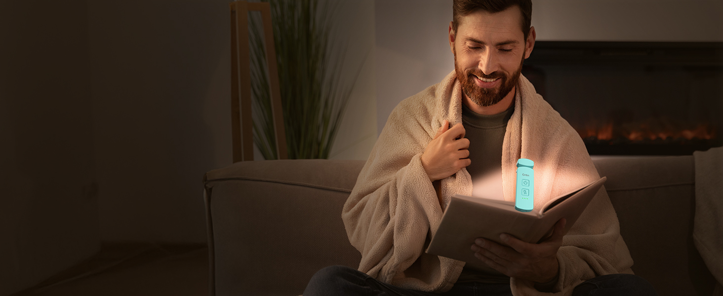 LED кріплення-лампа для читання Gritin з USB-зарядкою, 3 кольори та 3 рівні яскравості, захист очей, блакитний