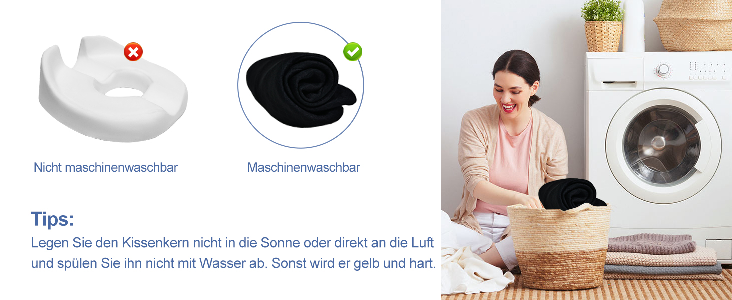 Ортопедична подушка для сидіння (кільце) для геморою та куприкового болю, подушка у формі пончика, Memory Foam, чорна, стандартна