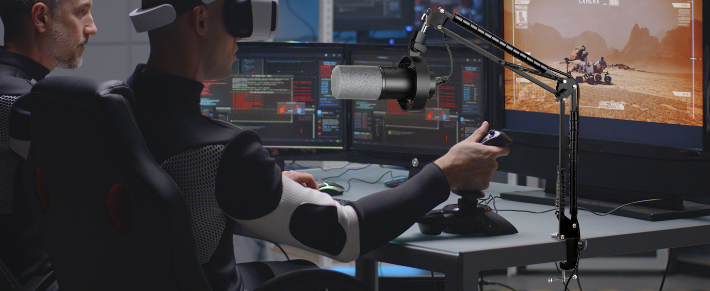 FIFINE K688 Тримач для мікрофону на гнучкій стійці - Тримач для мікрофону з кріпленням для кабелю, сумісний з FIFINE Recording XLR/USB мікрофонами, YOUSHARES K688