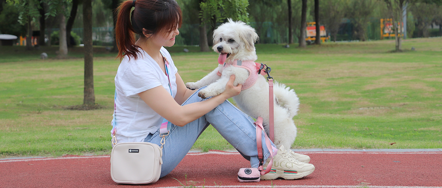 Сумка для ласощів для собак COOWONE, водонепроникна, з інтегрованим диспенсером для відходів, регульована через плече (Чорна)