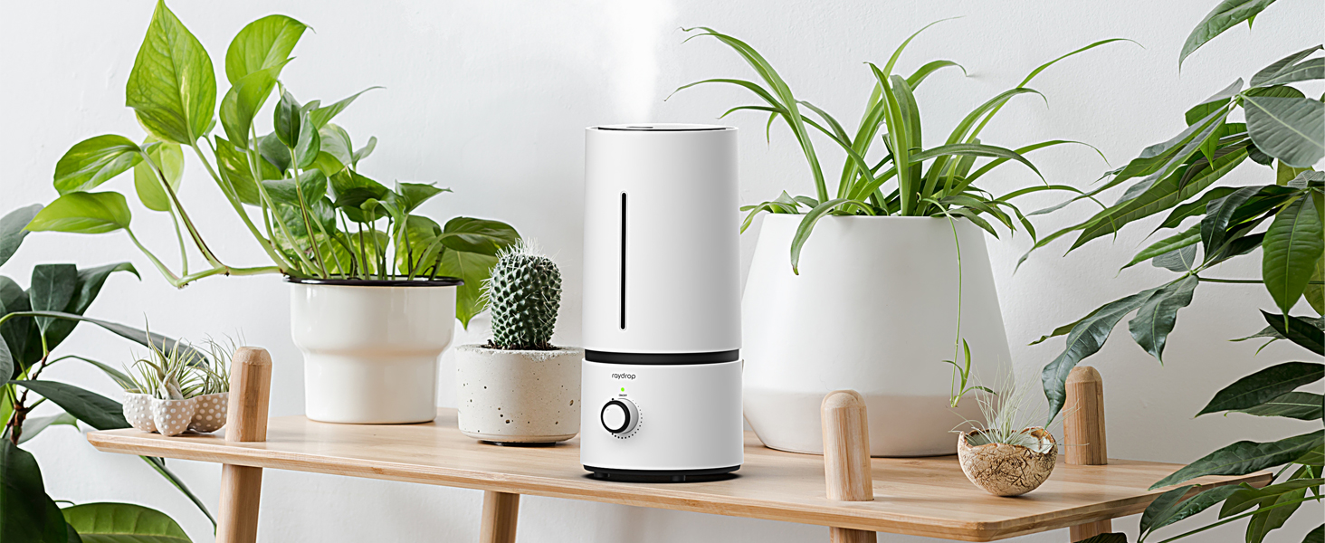 Ультразвуковий зволожувач повітря Raydrop 1.7L - тихий, для спальні та дитячої, для дитини та рослин, автоматичне відключення, білий