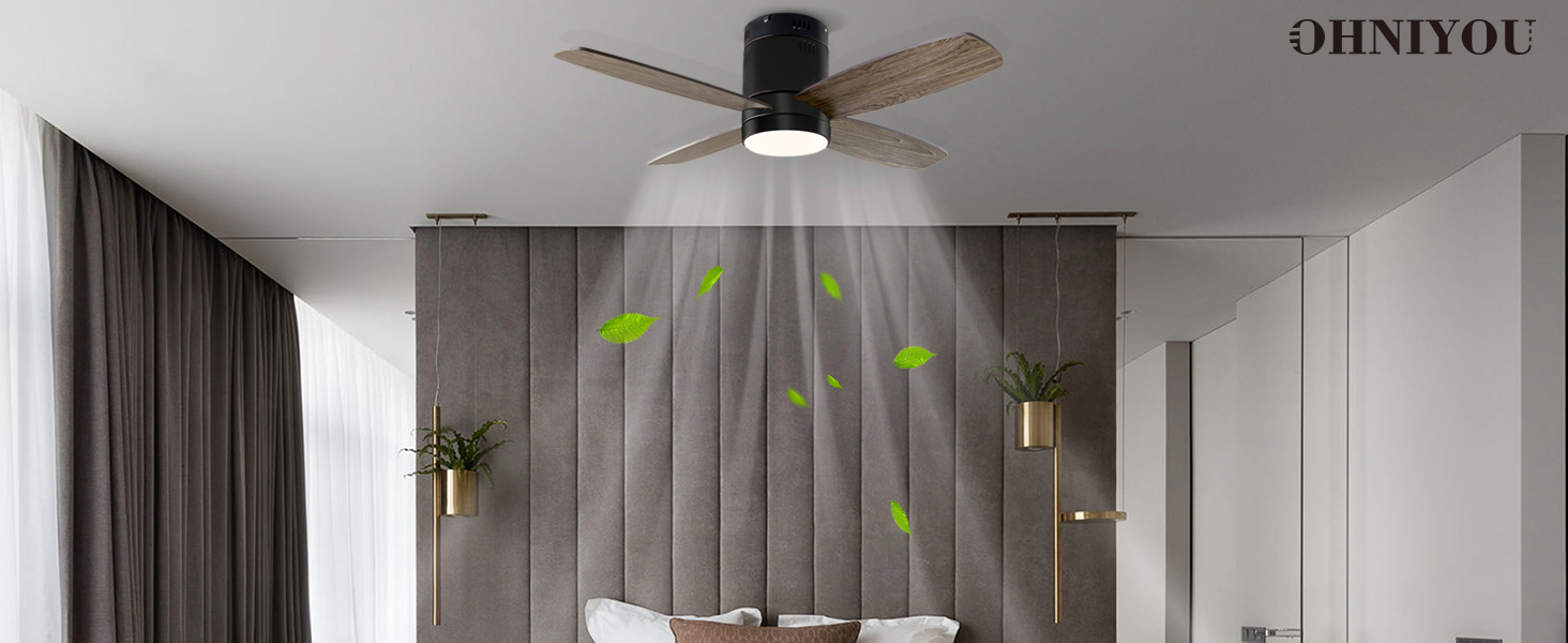 Стелянка вентилятор Ohniyou з підсвіткою та пультом дистанційного керування, 96,5 см (38 дюймів). Тиха, регульована яскравість, для спальні, тераси, внутрішнього та зовнішнього використання (чорний, сучасний)