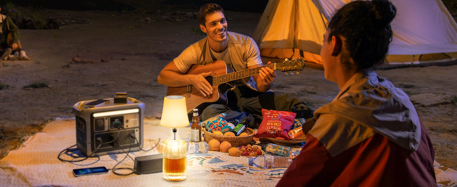 LED настільна лампа акумуляторна 2 шт, біла, IP54, диммування, сенсорне управління, для ресторанів, спальні