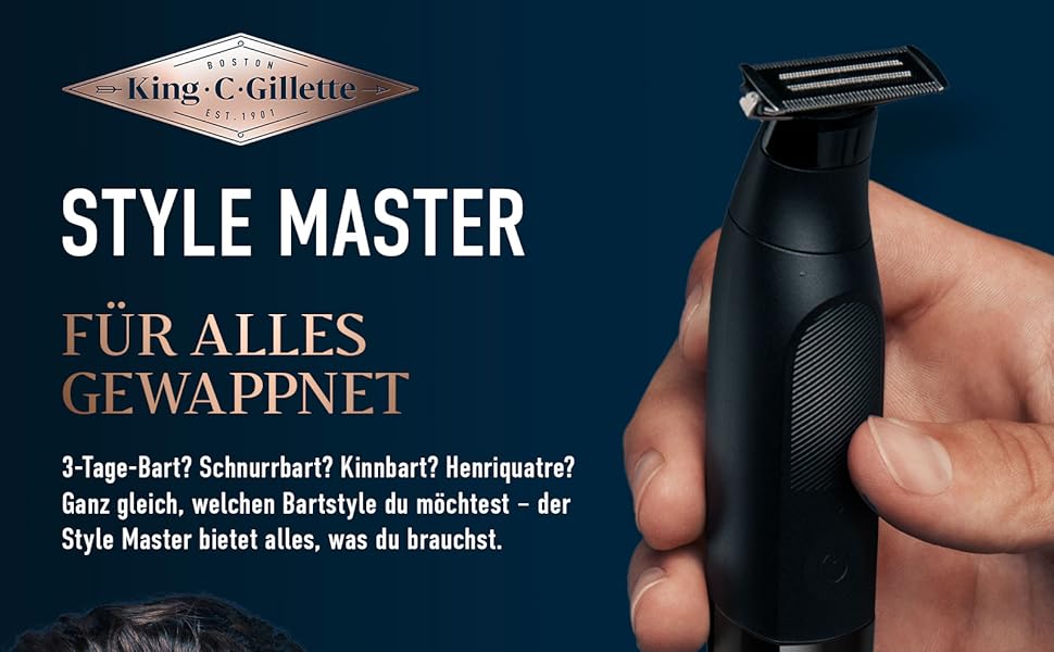 King C. Gillette Style Master: бездротовий тример для бороди з технологією CenterCut, чорний