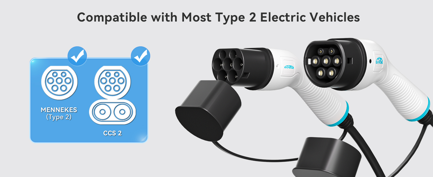 Кабель для зарядки електромобіля 22kW 32A Typ 2, 5м, IP55, для електромобілів та гібридів, з сумкою для зберігання