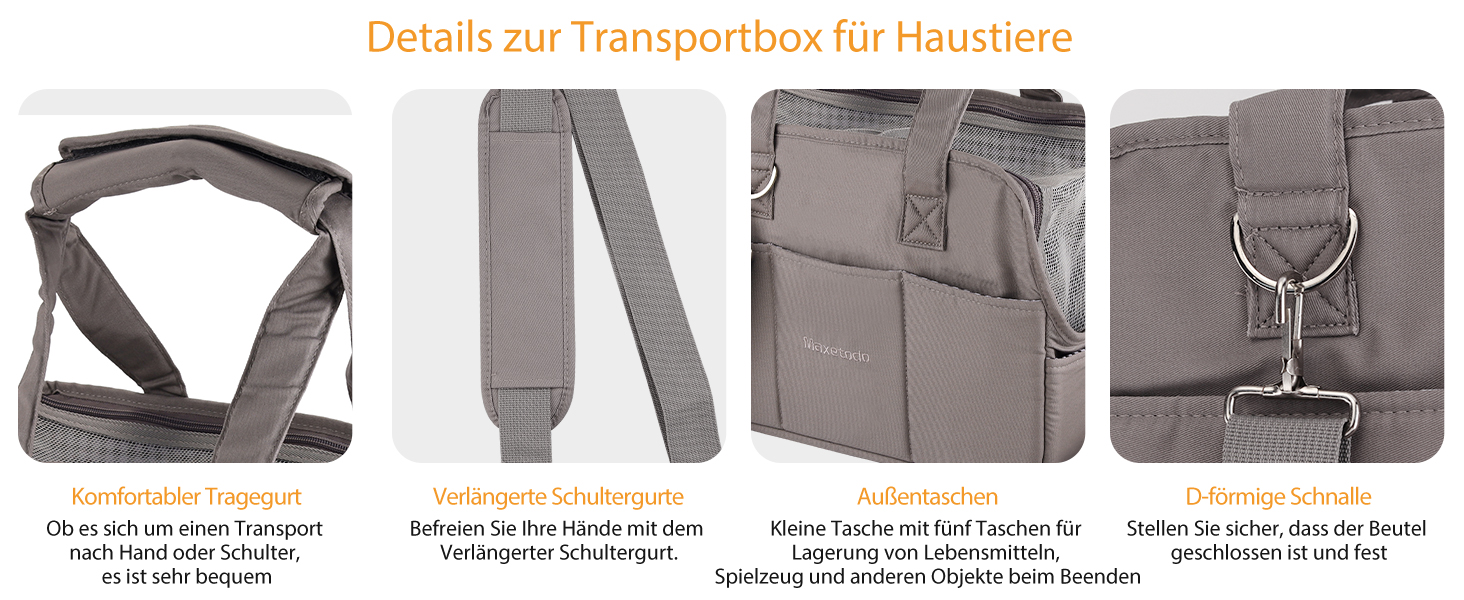 Складана переносна переносна коробка для собак та котів - переносна собача коробка/сумка для транспортування до 4 кг собак та 5 кг котів для подорожей та авто | Сірий 40x16x32 см, сірий L 16 x B 32 x H 40 см