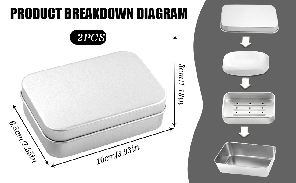 Алюмінієва мильниця з кришкою, підставка для мила та мішечок для мила з сизалю, нержавіюча сталь, для подорожей, підходить для твердого мила