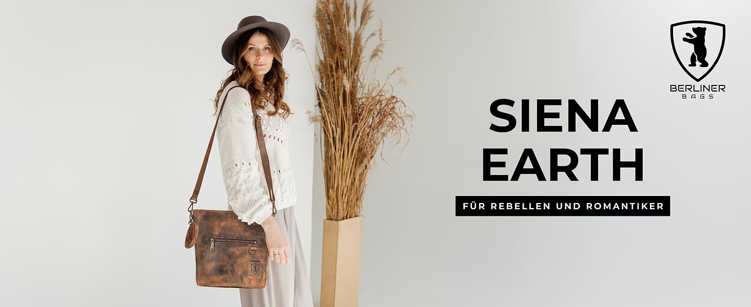 Сумка через плече Berliner Bags Siena Vintage з натуральної шкіри (Earth) - жіноча сумка-месенджер середнього розміру