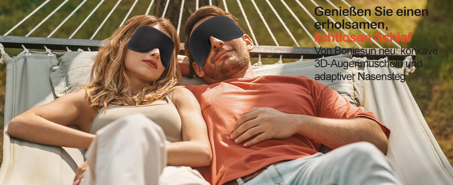 Маска для сну Boniesun для тих, хто спить на боці, з повітряними кишенями, блокує світло, регульована, м'яка та дихаюча, чорна