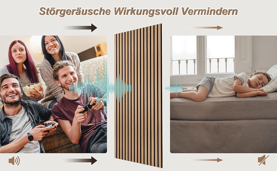 Акустичні стінові панелі з дерева AKK-PANE 240x60 см (1,44м²), 3D панелі для шумоізоляції стін у вітальню, кухню та офіс, колір: Класичний дуб