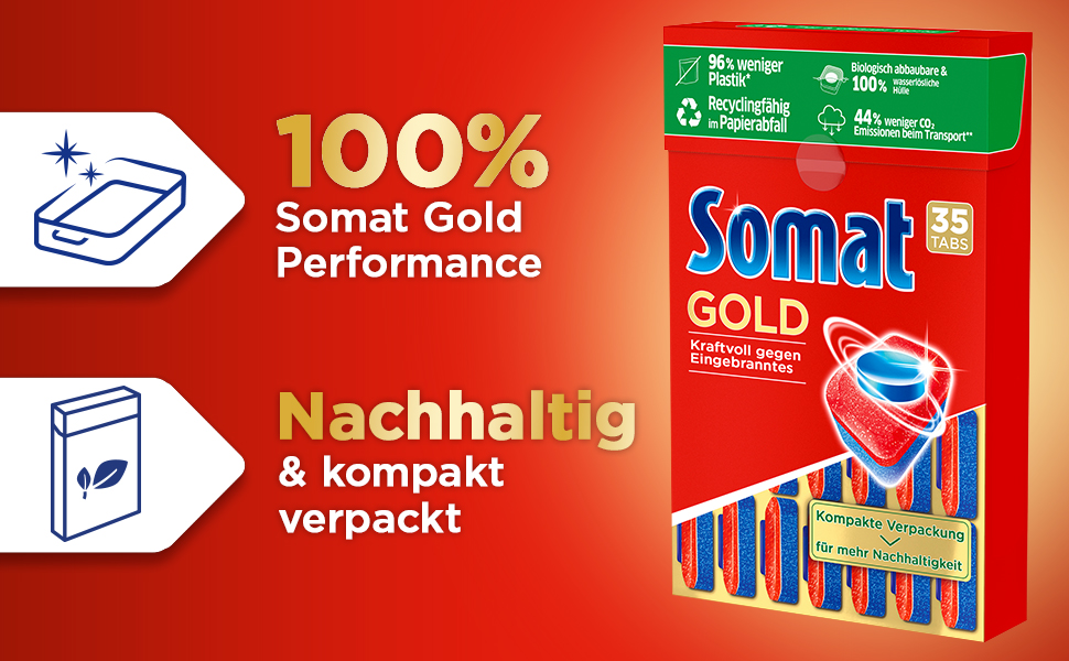 Таблетки для посудомийних машин Somat Gold, проти припаленого бруду, для низьких температур, 105 шт
