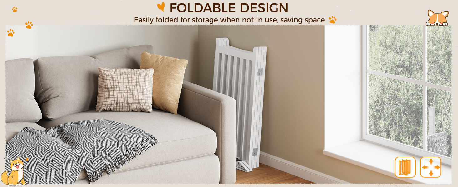 Захисне ґратка для собак Yaheetech, 90.5 x 201.5 см, білий, 4 панелі