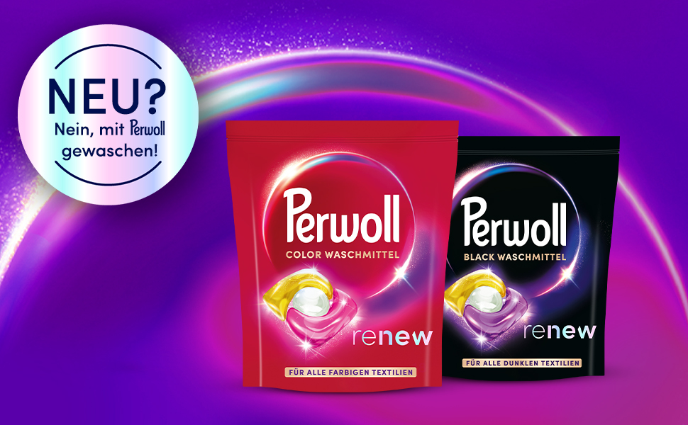 Капсули для прання кольорових речей Perwoll Renew Caps Color All-in-1, відновлення кольору та волокон, 80 прань (2 x 40 шт)