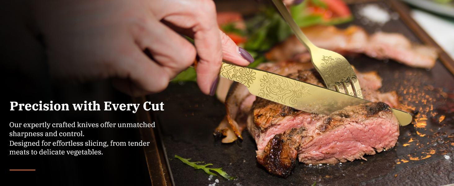 Набір столових приборів DRAGON RIOT на 6 осіб (30 предметів) з нержавіючої сталі, рожеве золото, для дому/вечірки/ресторану