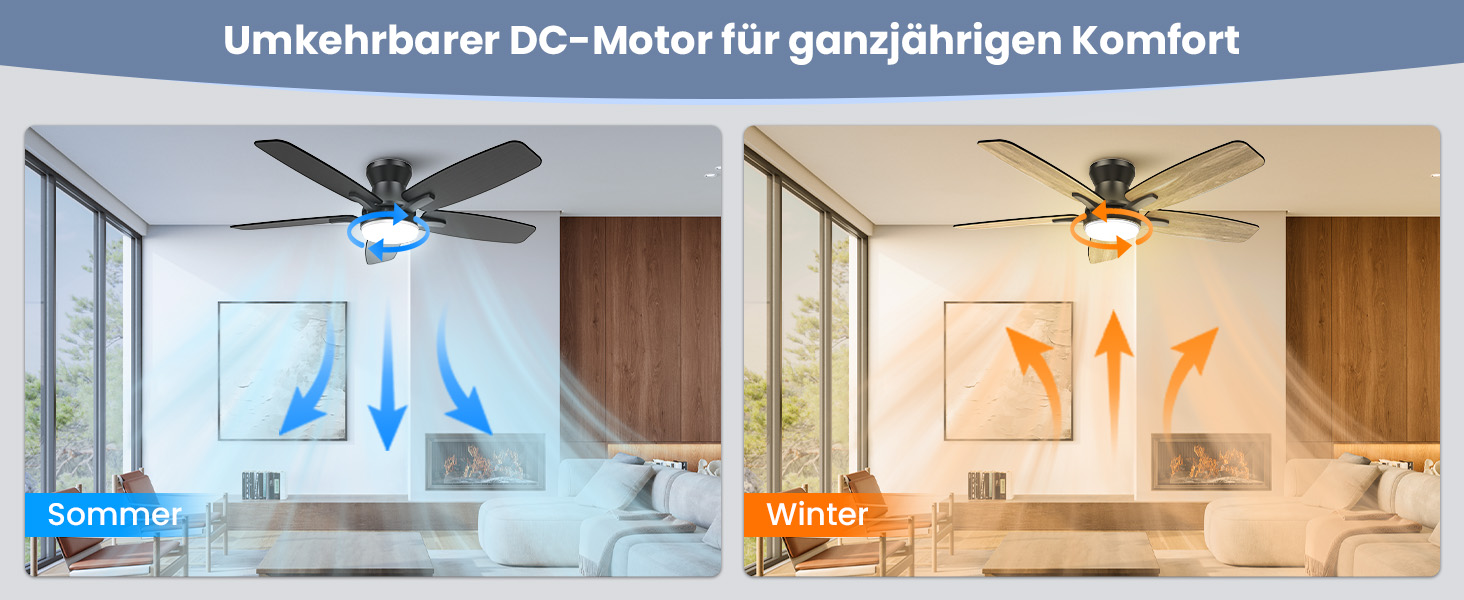 Стелянка-вентилятор 106 см з підсвічуванням, двосторонні лопаті, тихий, з пультом, LED лампа для спальні/вітальні, DC мотор, колір темне дерево