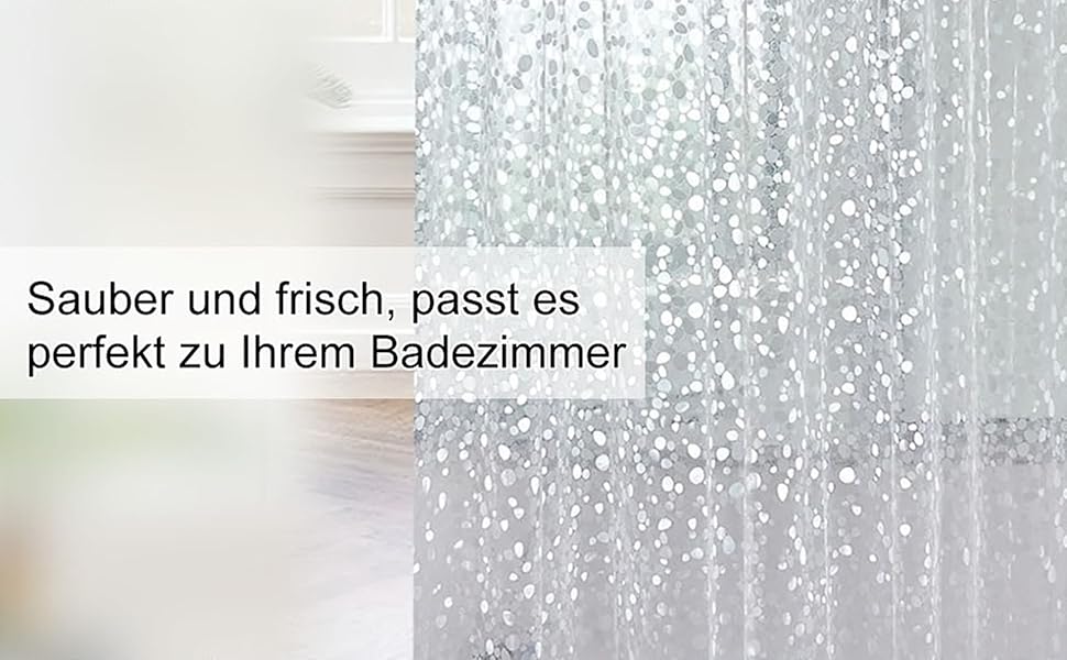 Штора для душу миюча Peva 300x200 см в білу крапку, антигрибкова, прозора для ванної кімнати