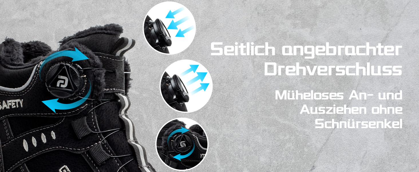 Черевики робочі зимові чоловічі/жіночі, зимові захисні черевики з підкладкою, водонепроникні, черевики безпеки зі сталевим підноском, антиковзкі, теплі, з швидкою застібкою, самозатягування, 36-46 EU, бронзові, 45 EU