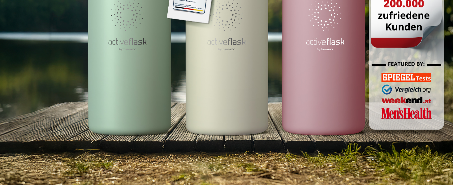 Фляга для води з нержавіючої сталі з трубочкою та інфузером, 3 кришки: BPA-free, не протікає, підходить для газованої води - спортивна фляга, термофляга, ізотермос, 530 мл, рожевий колір бамбук