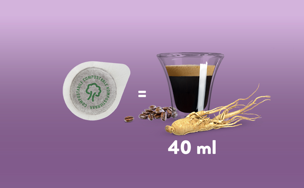 Кавові пади Caffè Borbone Rossa (Червона суміш) з женьшенем, ESE 44 мм, біорозкладні, 150 шт