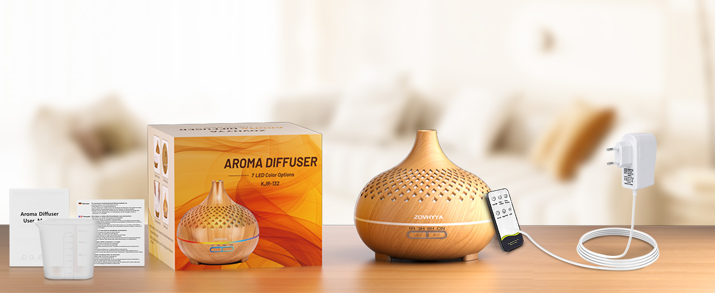 Дифузор аромату 500 мл з ефірними оліями та керуванням від пульта, 14 кольорів, 2 режими розпилення, тиха робота, золото