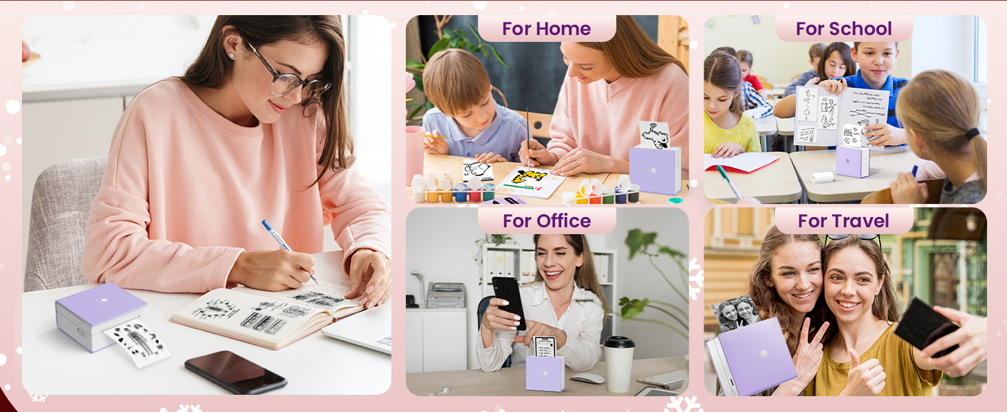 Phomemo Mini Drucker: Портативний термальний фотодрук, USB, сумісний з Android/iOS, для щоденників, навчання, DIY, зелений, M02, з рулоном паперу