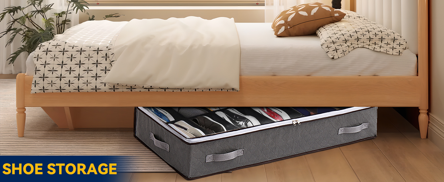 Комод під ліжко Boic, 2 шт., 60 л, для зберігання постільної білизни та одягу, з кришкою, складний, велика коробка для зберігання