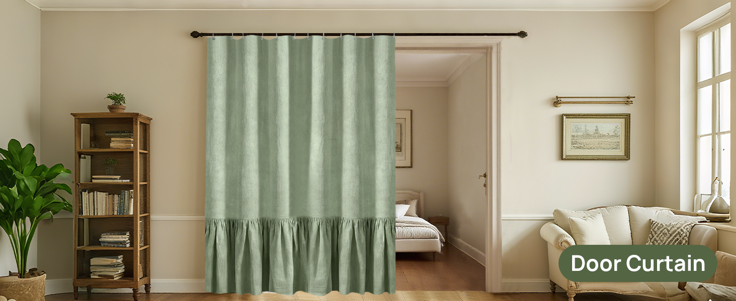 Штора для душу 180x180 см льон, зелена – водонепроникна, з антигрибковим покриттям та утяжеленим краєм, з кільцями (1 шт)