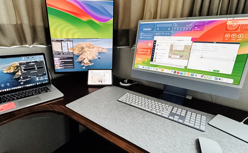 Підкладка під мишу з фетру 60x30 см, велика, сіра - захист столу та органайзер для дому та офісу