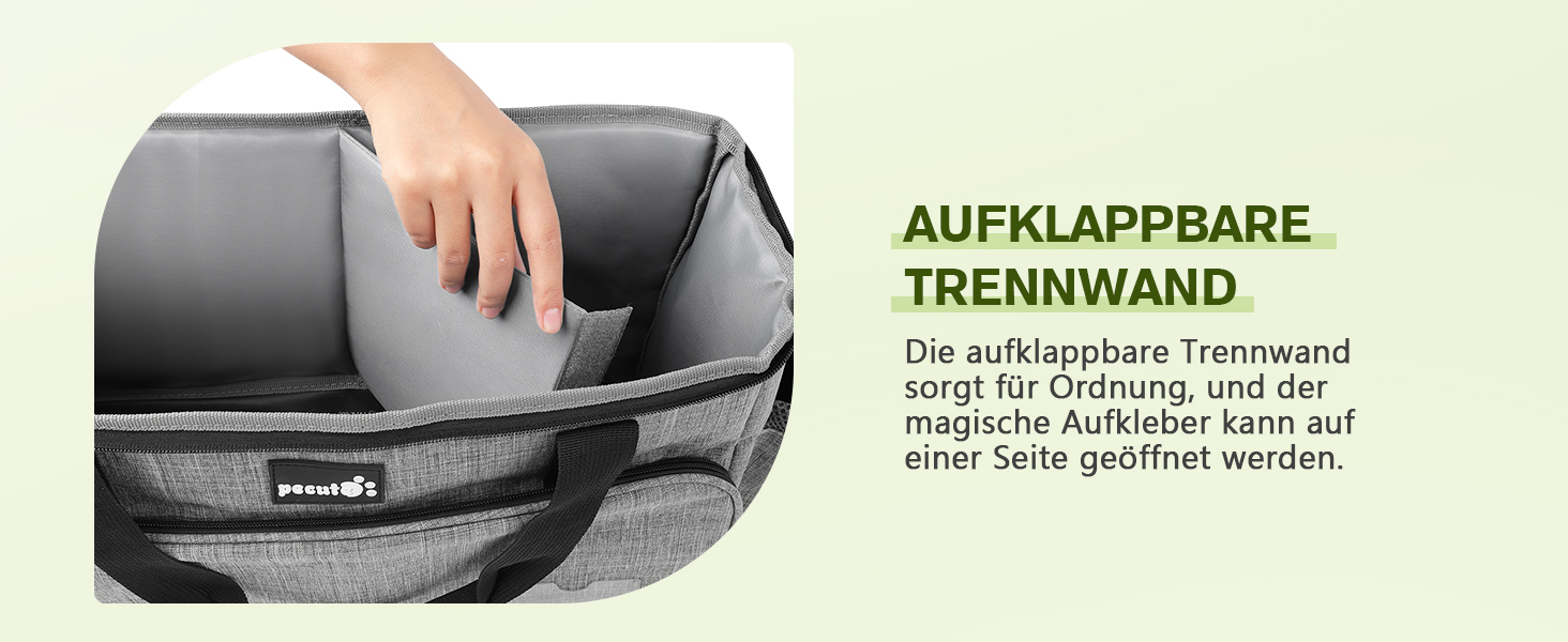 Переносна сумка для собак Pecute, велика переносна сумка для тварин, з 2 кишенями та 2 мисками для собак, сумка для подорожей з собакою, для поїздок, кемпінгу або щоденних прогулянок, сірого кольору 42 * 18 * 30 см, Класична L (42*30*18 см)