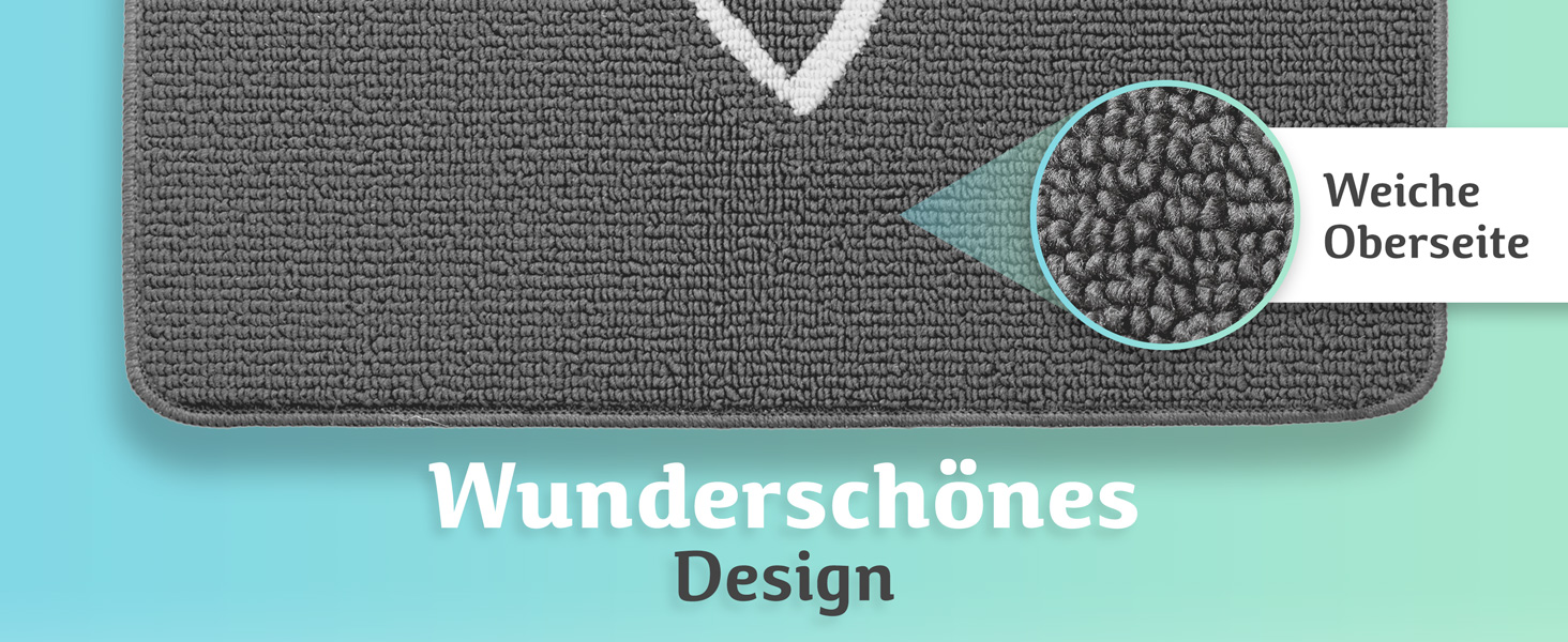 Килимок для дому 60x90 см (серце, сірий) - килимок для вхідних дверей, захист від бруду