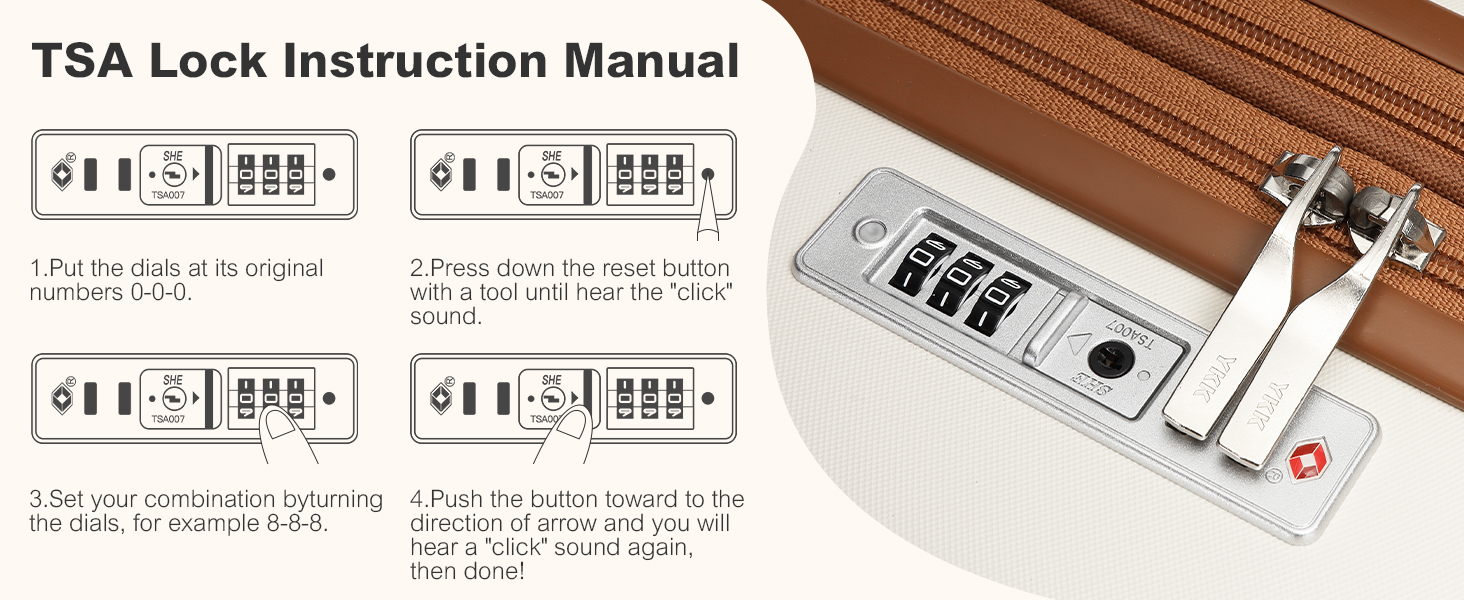 Чемодан-тележка KONO, XL, ABS+PC, з TSA замком (кремовий/коричневий)