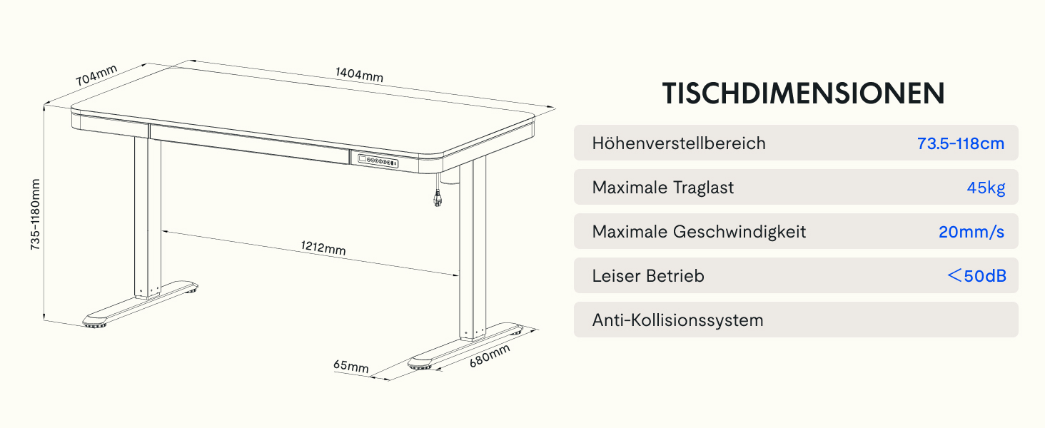 FLEXISPOT Electric Standing Desk with LED Display, Memory Function, USB Port & Drawer - 120x60cm Natural Oak