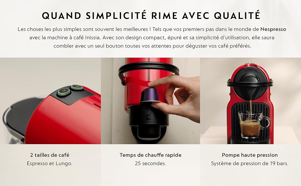 Кавомашина Nespresso Inissia від Krups, червона, для кавових капсул YY5506FD