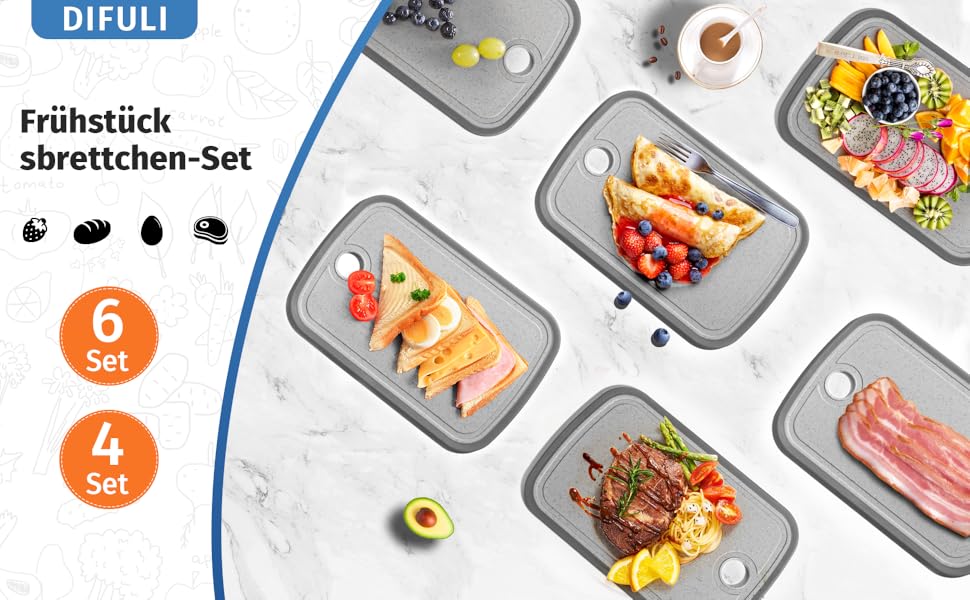 Набір дерев'яних обробних дощок 3 шт. з гранітною текстурою, антиковзкі наклейки, жолоб для соку, BPA-Free, з ручкою. Пластикові обробні дошки, антибактеріальні, кухонні аксесуари, гаджети, помічники (світло-сірий, 29 x 19 см)