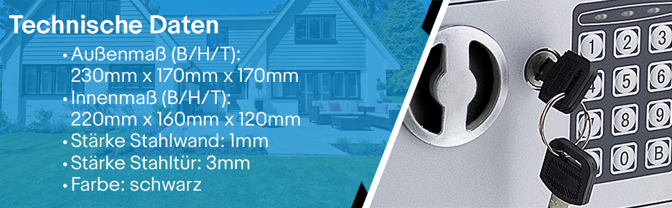 Електронний мінісейф Safe Tresor для стін, меблів, готелів (чорний)