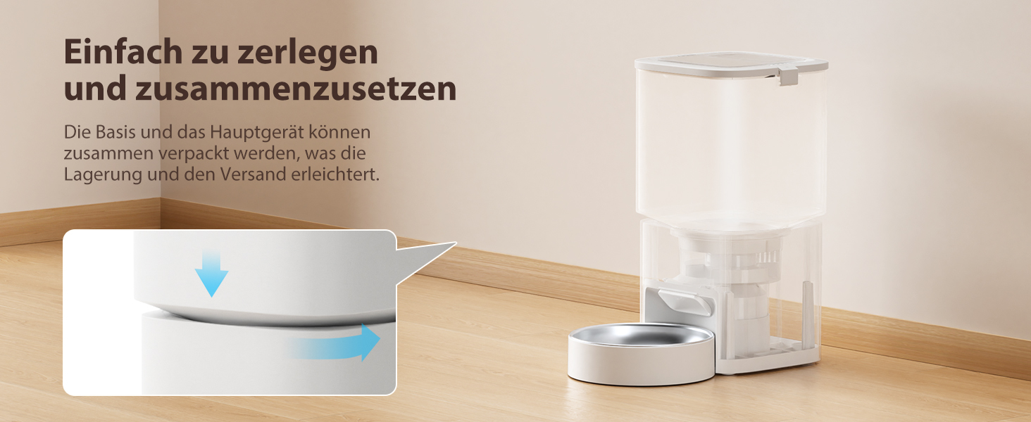 Автомат для годування котів та собак, 5л, розумний, білий. Програмоване годування 1-10 разів на день.