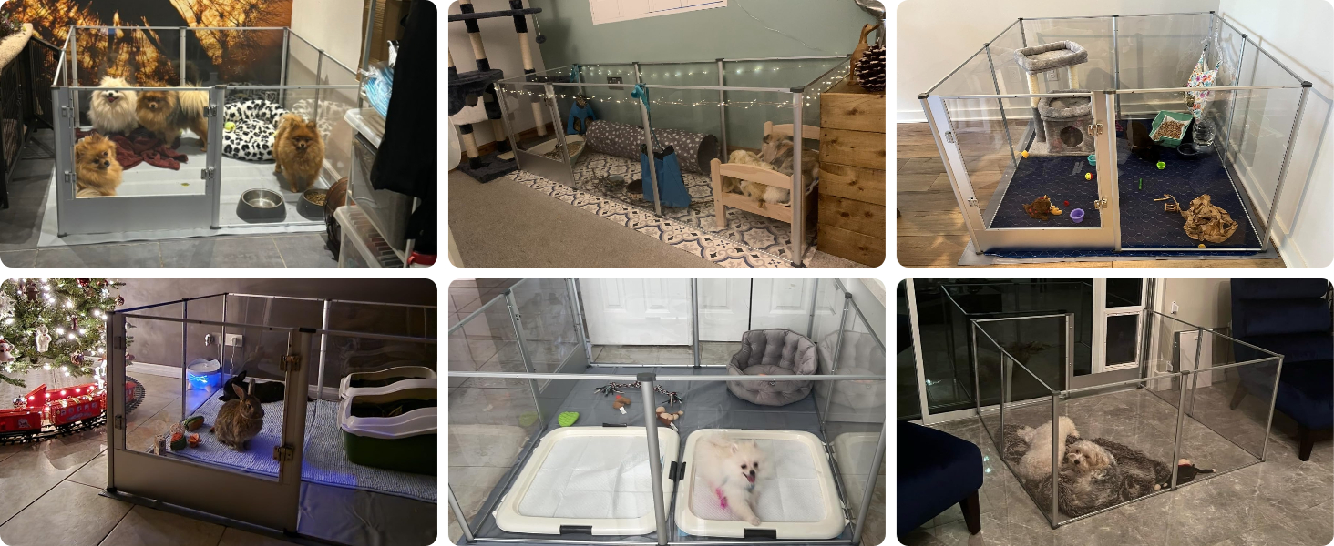 Клітка для собак BingoPaw: простора клітка-вольєр 120x120x61 см з дверцятами та водонепроникним дном, 8-секційна, 60 см висота, для квартири