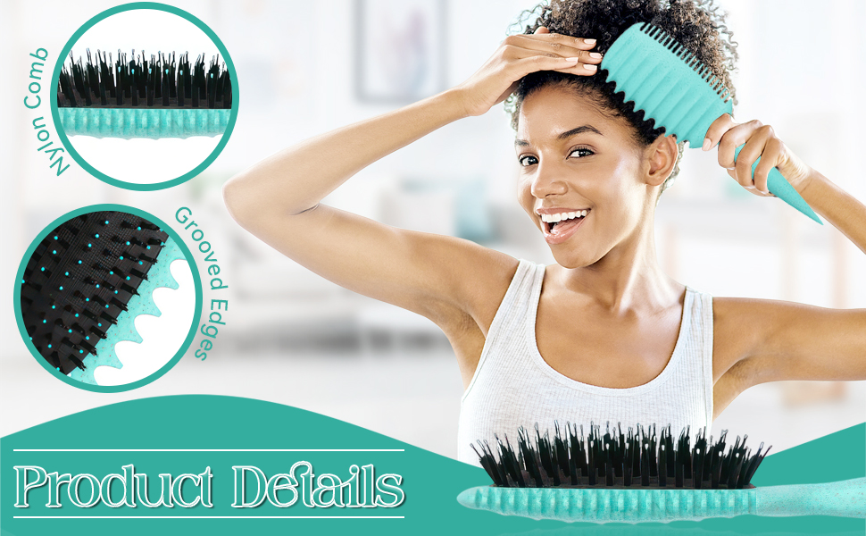 Щітка для локонів Lockenbürste: антистатична стилінг-щітка з вентиляційним дизайном для мокрого та сухого волосся, ідеальна для кучерявого волосся та створення об'єму (зелена)