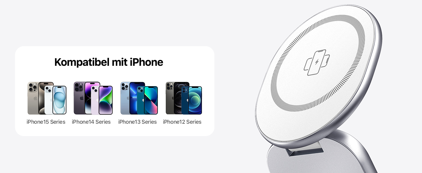 Сумка-органайзер для зарядки MagSafe: Складна зарядка для Apple, індукційна зарядка для iPhone 16/15/14/13/12, зарядка для Apple Watch та AirPods (з 30W адаптером), білий колір