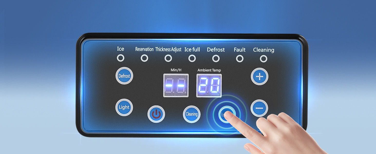 Льодогенератор Wilprep з автоочищенням, 22 кг/24 год, нержавіюча сталь, LCD-дисплей - для дому, офісу, ресторану, бару