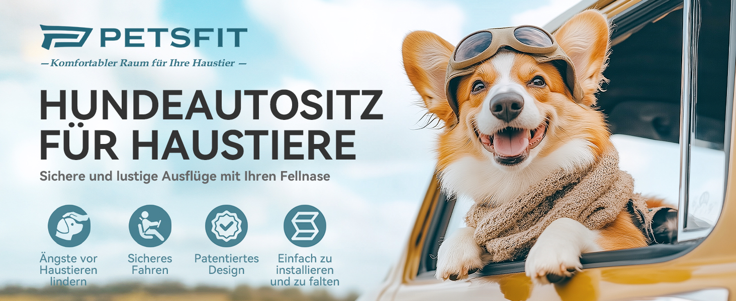 PETSFIT Автокрісло для собак, підняте на 12.5 см, для собак до 12 кг, чорний колір, знімний плюшевий чохол, безпечне кріплення