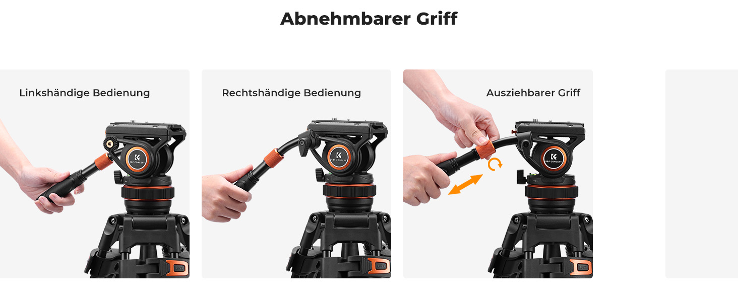 Штатив для камери K&F CONCEPT VA3+BV10: професійний відеоштатив з поворотним кріпленням, 184 см, для DSLR та відеокамер