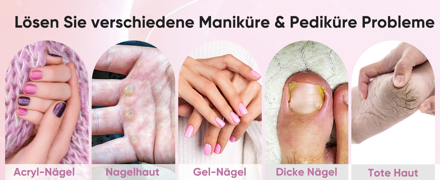 Електричний фрезер для нігтів Nagelfräser Kabellos 13 в 1: 5 швидкостей, 25000 об/хв, USB, для гель-манікюру