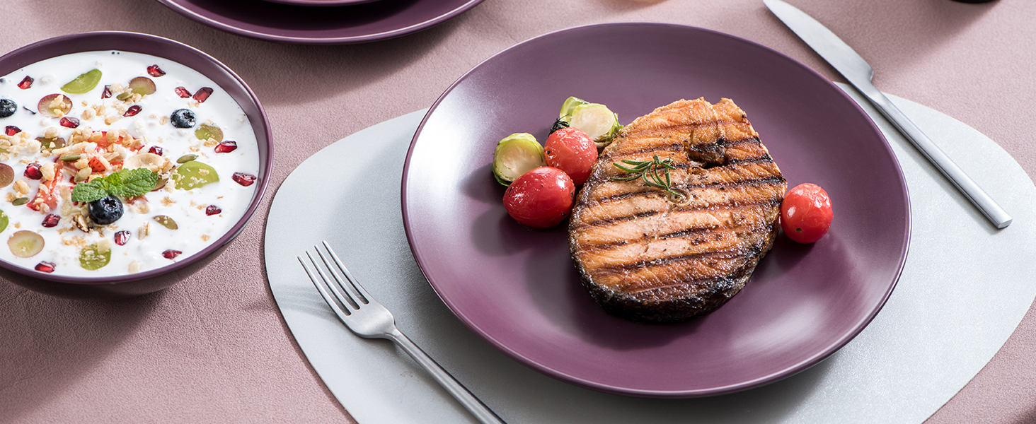 Набір посуду Vancasso BACCHE 16-частинний, кераміка, для 4 осіб, стиль Vintage, колір Ягода