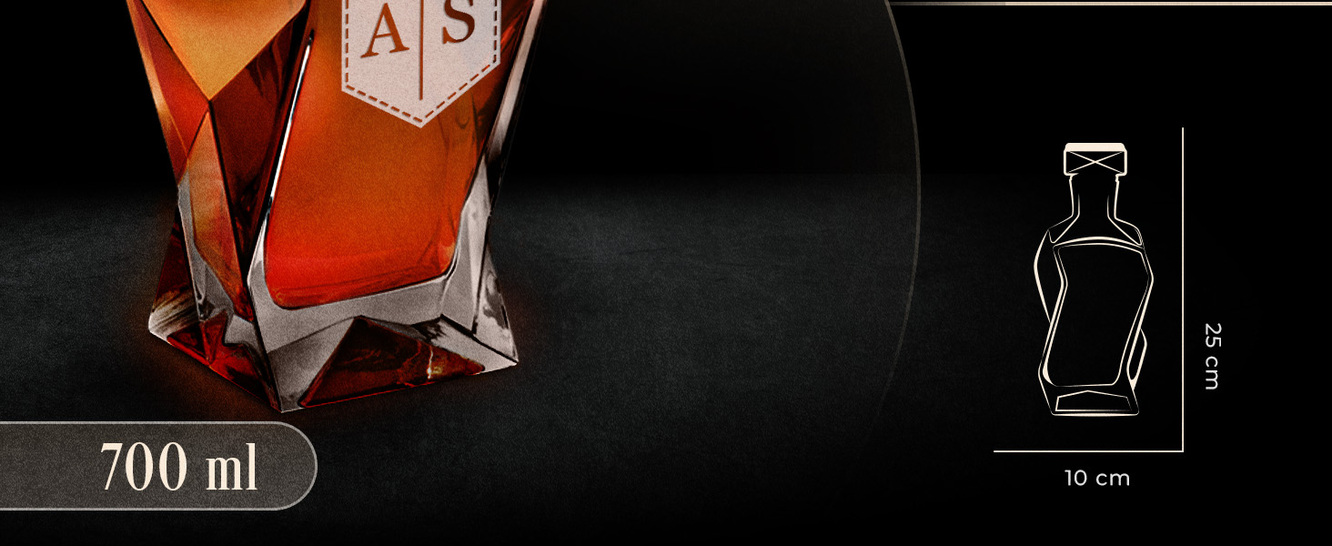 Maverton Whisky Decanter with Engraving - Whisky Decanter - 700ml - Birthday Gift for Men - Letter